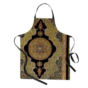 پیش بند آشپزخانه مدوپد طرح قالی قم ترنج طره‌دار مدل C-Ghom167