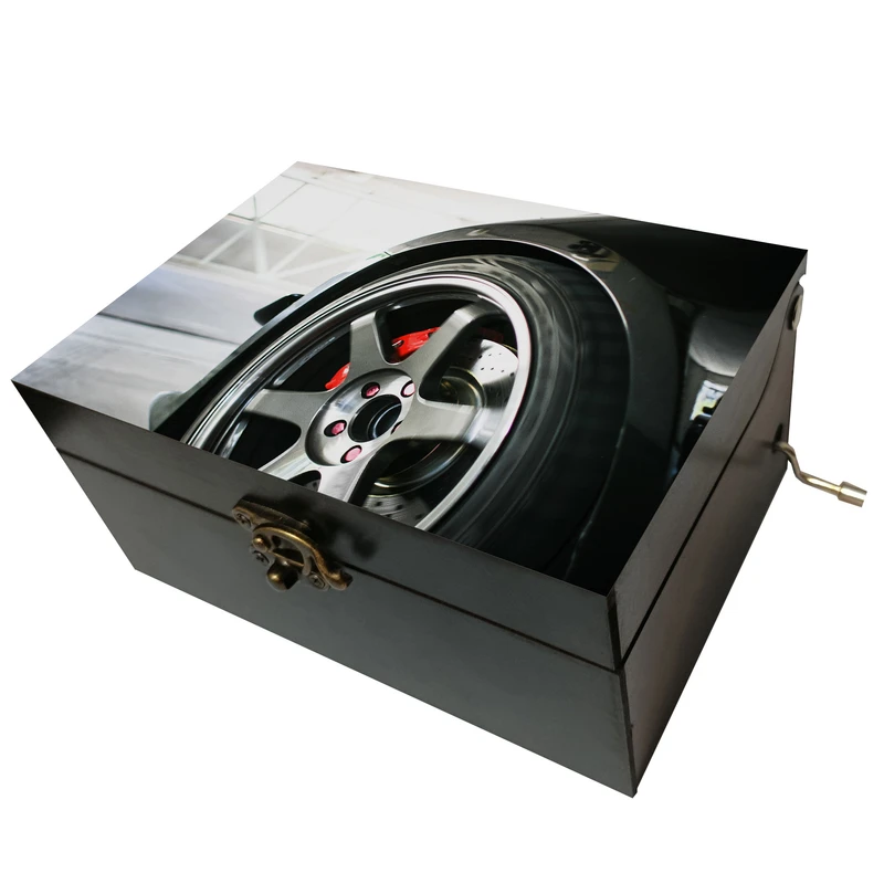 جعبه موزیکال مدل هندلی طرح رینگ لاستیک ماشین کد T1042