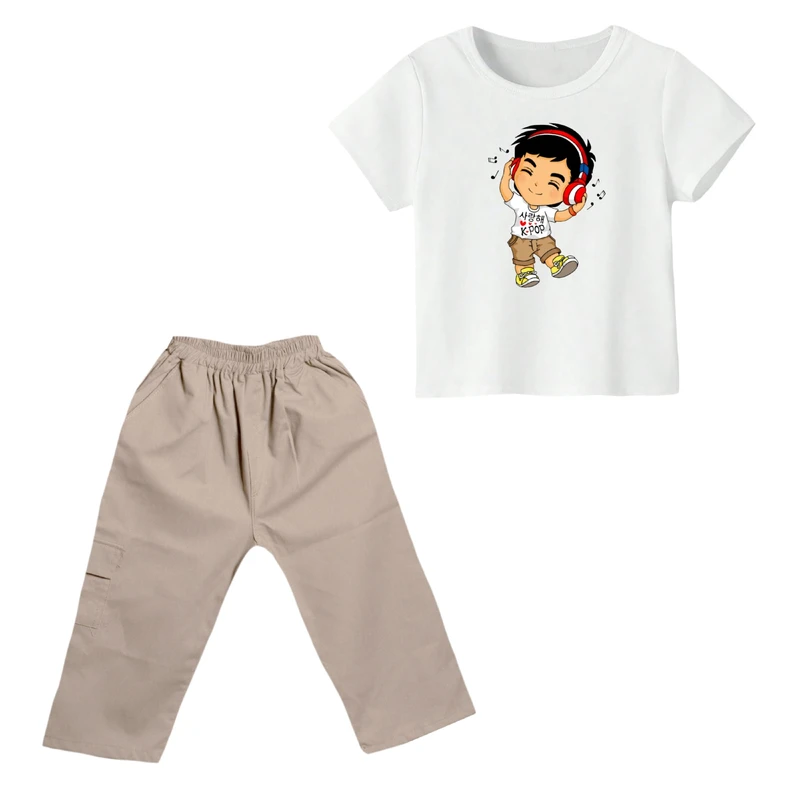 ست تی شرت و شلوارک پسرانه مدل پسرک هدفون