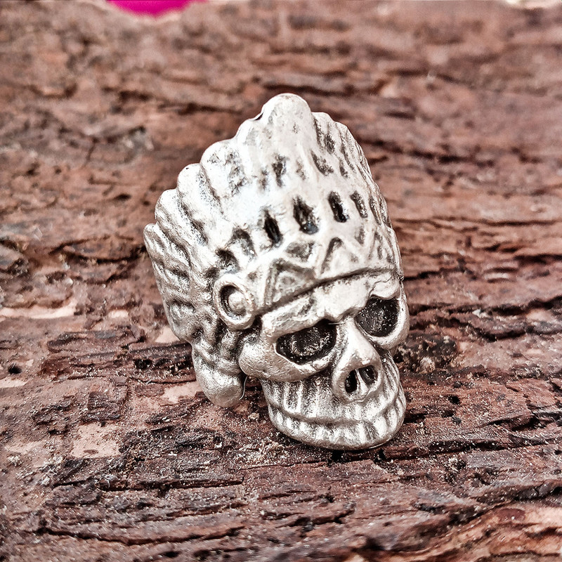 انگشتر مردانه مدل جمجمه سرخپوست کد ES100