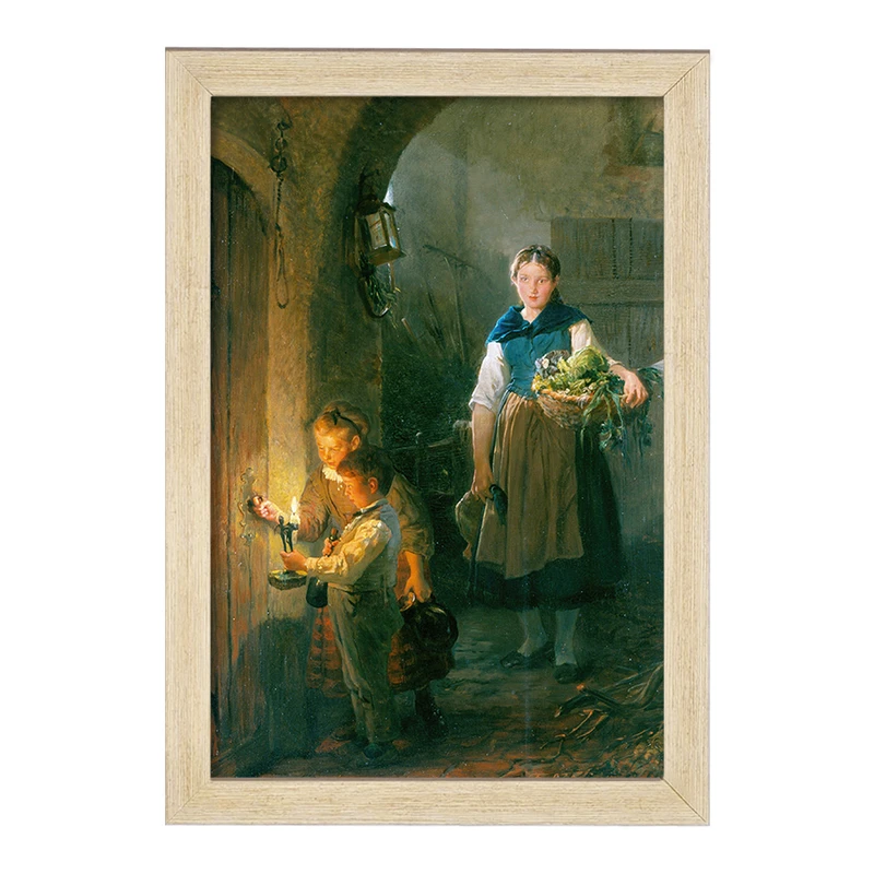 تابلو خندالو مدل نقاشی خدمتکار آشپزخانه با کودکان اثر فلیکس شلزینگر کد F12310