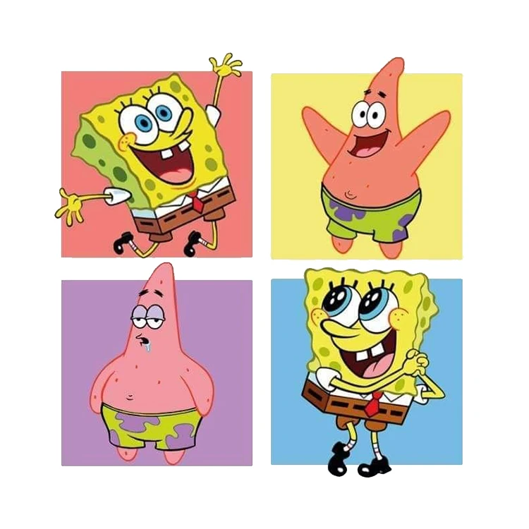 استیکر پارچه و لباس پاد آفرین مدل باب اسفنجی و پاتریک کد 377