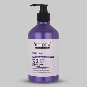 شامپو تثبیت کننده رنگ مو ویتاپلکس مدل CC01 حجم 500 میلی‌لیتر، مناسب موهای رنگ شده، آسیب دیده و وزدار، نرم‌کننده، لطافت‌بخش، ضد زردی، تقویت‌کننده و ترمیم‌کننده
