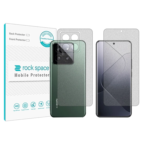 محافظ صفحه نمایش مات راک اسپیس مدل Anti Shock مناسب برای گوشی موبایل شیائومی 14Pro به همراه محافظ پشت گوشی