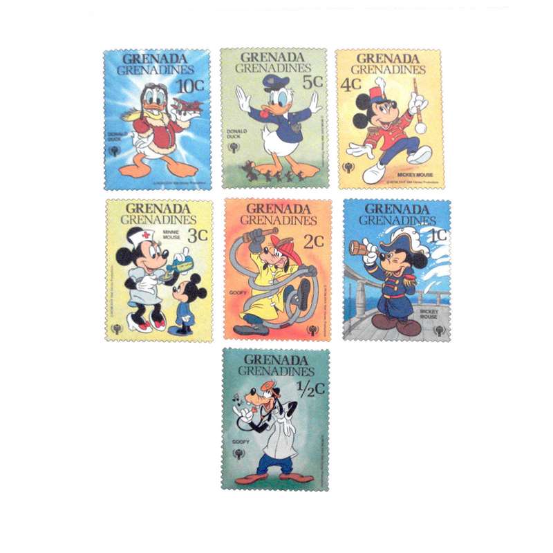 تمبر یادگاری مدل کارتونی کد DS2377 مجموعه 7 عددی