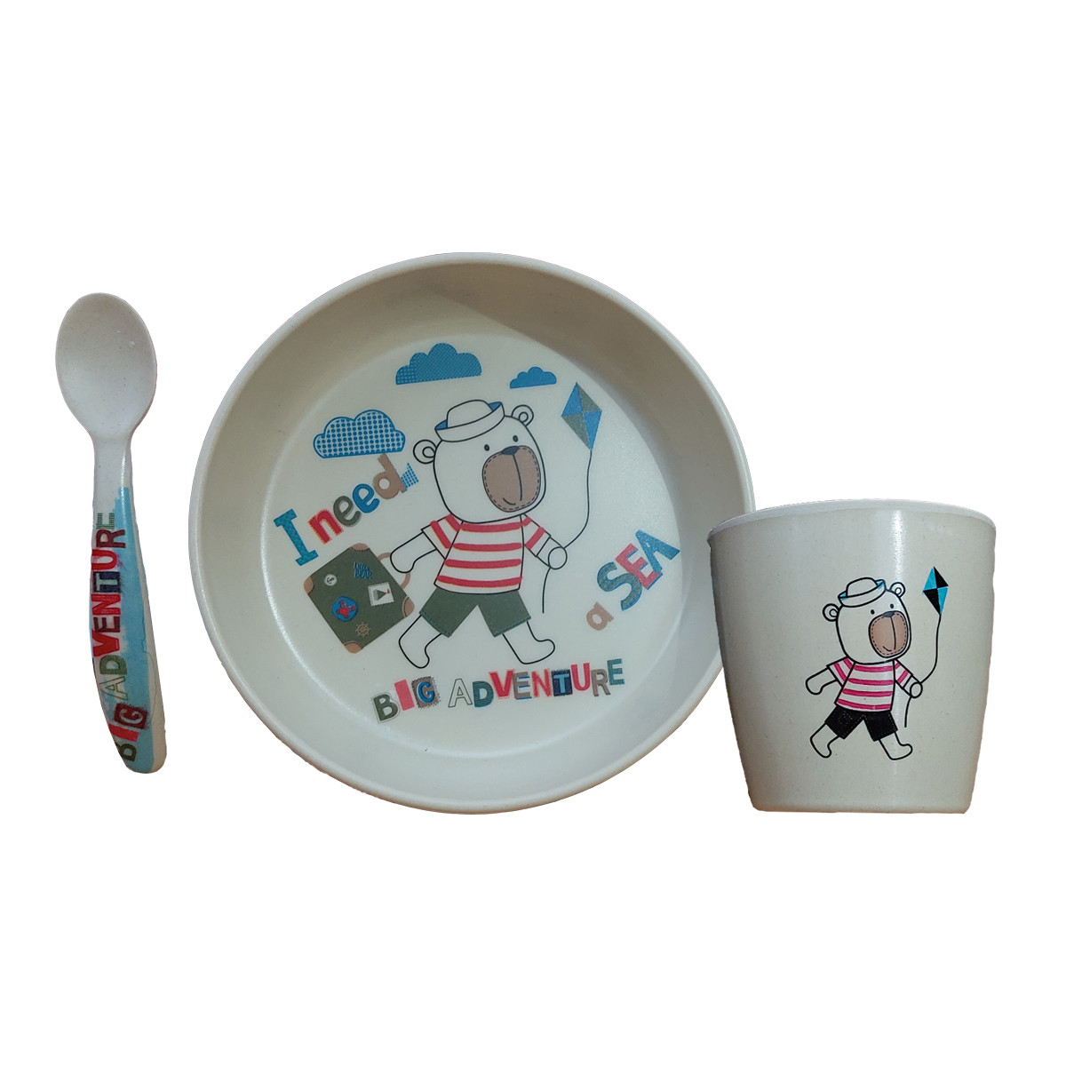 ظرف غذای کودک کوکو بامبو مدل ملوان کوچک مجموعه 4 عددی