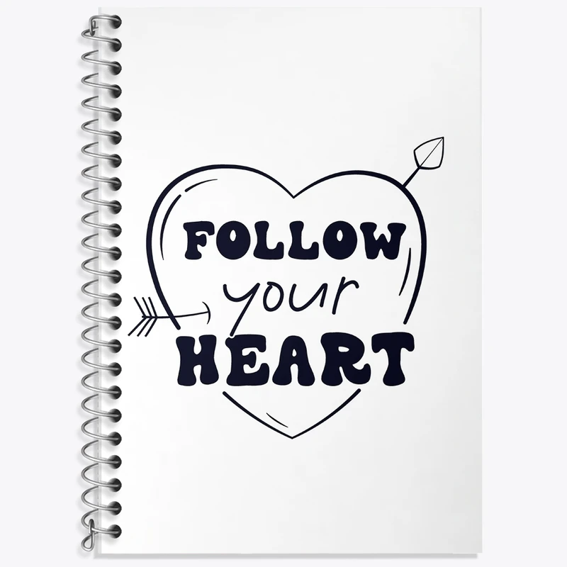 دفتر زبان 50 برگ خندالو مدل دو خط طرح Follow Your Heart کد F1062