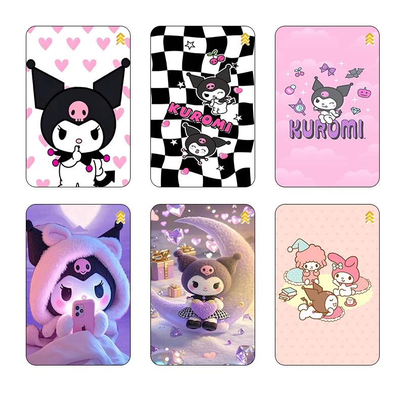 استیکر کارت مدل سام نگار طرح مای ملودی و کورومی My Melody & Kuromi کد SP1355 مجموعه 6 عددی