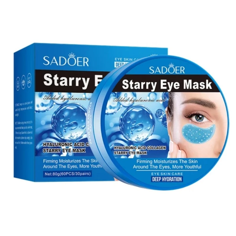 ماسک زیر چشم سادور مدل هیالورونیک با عصاره گل مناسب برای انواع پوست وزن 80 گرم بسته 60 عددی