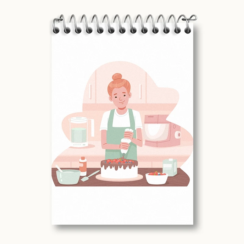 دفتر یادداشت 50 برگ خندالو مدل کیک و شیرینی پزی کد 36684