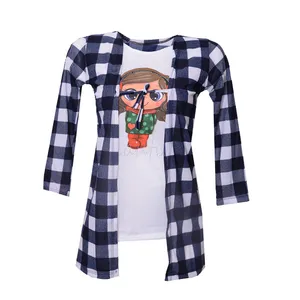 تونیک دخترانه مدل چهار خانه MA-HA8050-TUNIC4KH-AB رنگ آبی