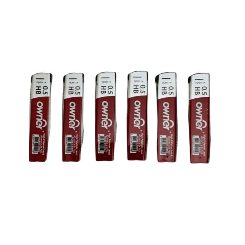 نوک مدادنوکی 0.5 میلی متری اونر مدل high polymer بسته 6 عددی نوک مدادنوکی 0.5 میلی متری اونر مدل high polymer بسته 6 عددی