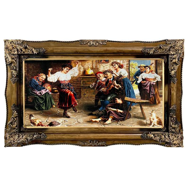 تابلو فرش ماشینی طرح دستبافت مدل پایکوبی کد 7514