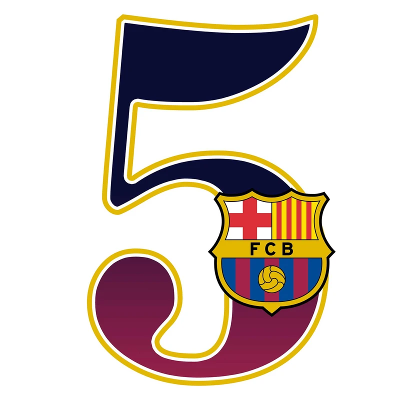  استند رومیزی مدل تولد عدد 5 طرح بارسلونا کد 605