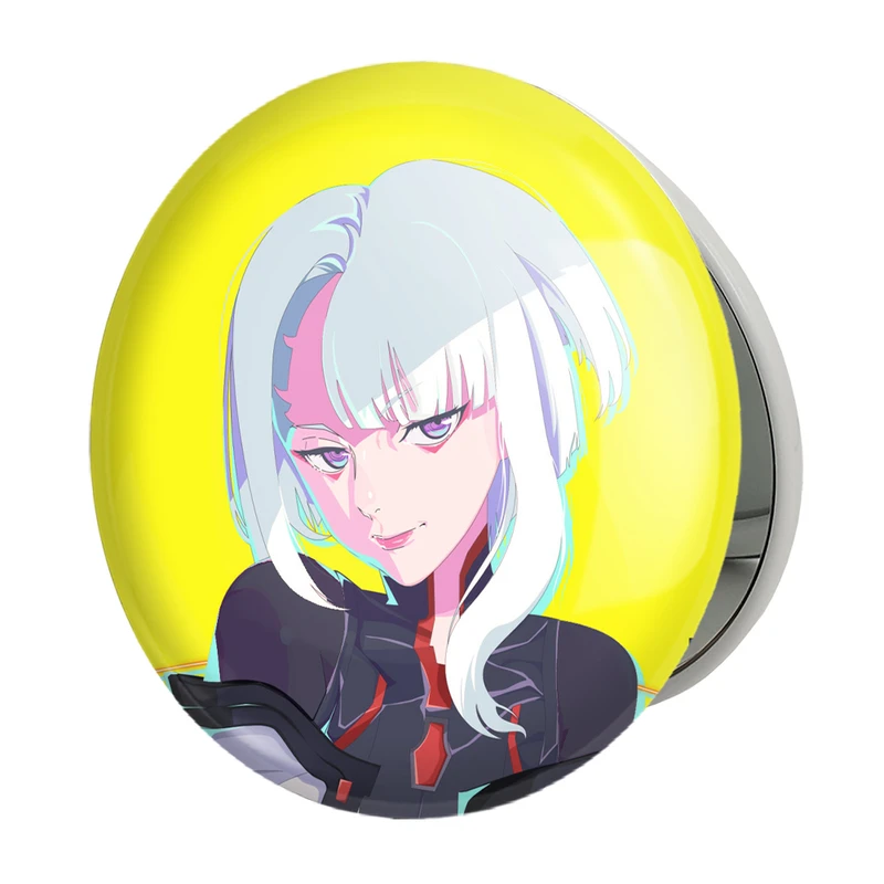 آینه جیبی خندالو طرح لوسی انیمه سایبرپانک مدل تاشو کد 23988 