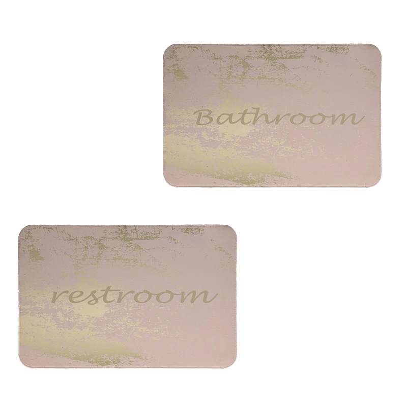   پادری طرح  Restroom & Bathroom کد 8713 سایز 60x40 سانتی متر مجموعه دو عددی