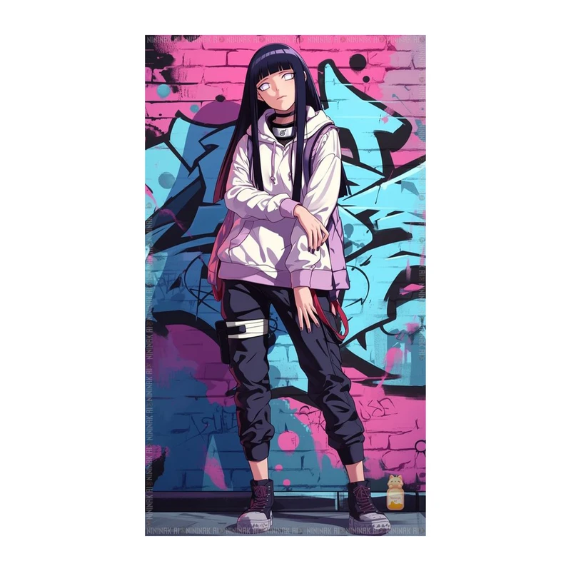 استیکر لپ تاپ و موبایل مدل انیمه طرح ناروتو هیناتا هیوگا Naruto Hinata Hyuga کد 1381