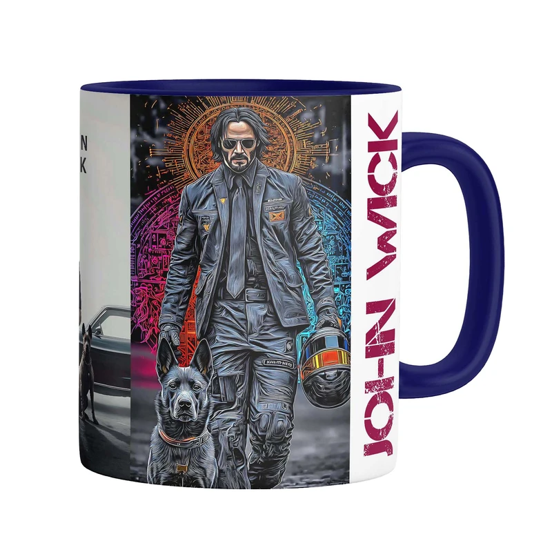 ماگ مدل جان ویک John Wick دسته رنگی کد 9249
