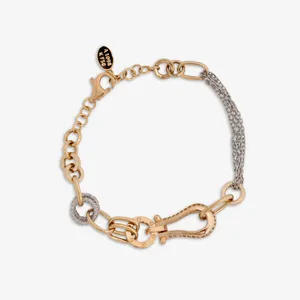 دستبند زنجیری طلا کم اجرت 18 عیار زنانه گالری طلا و جواهر هانی مدل چاوون