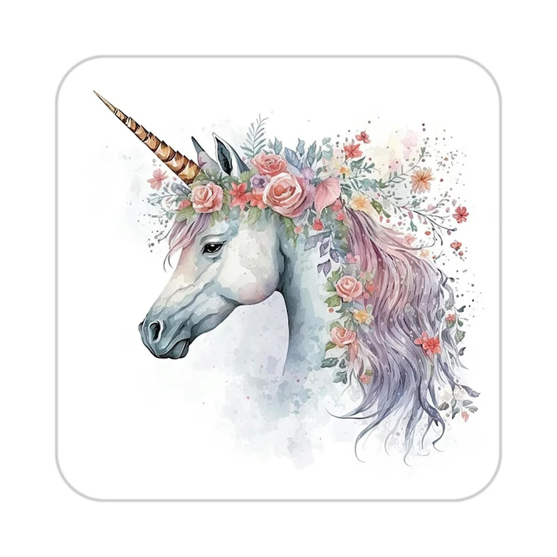 زیر لیوانی کاکتی طرح اسب تک شاخ و یونیکورن مدل mp31002