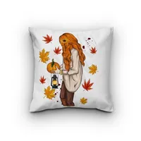 کاور کوسن طرح دختر پاییزی کد 1018