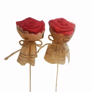 گل نمدی مدل گل رز کد 23 بسته 2عددی