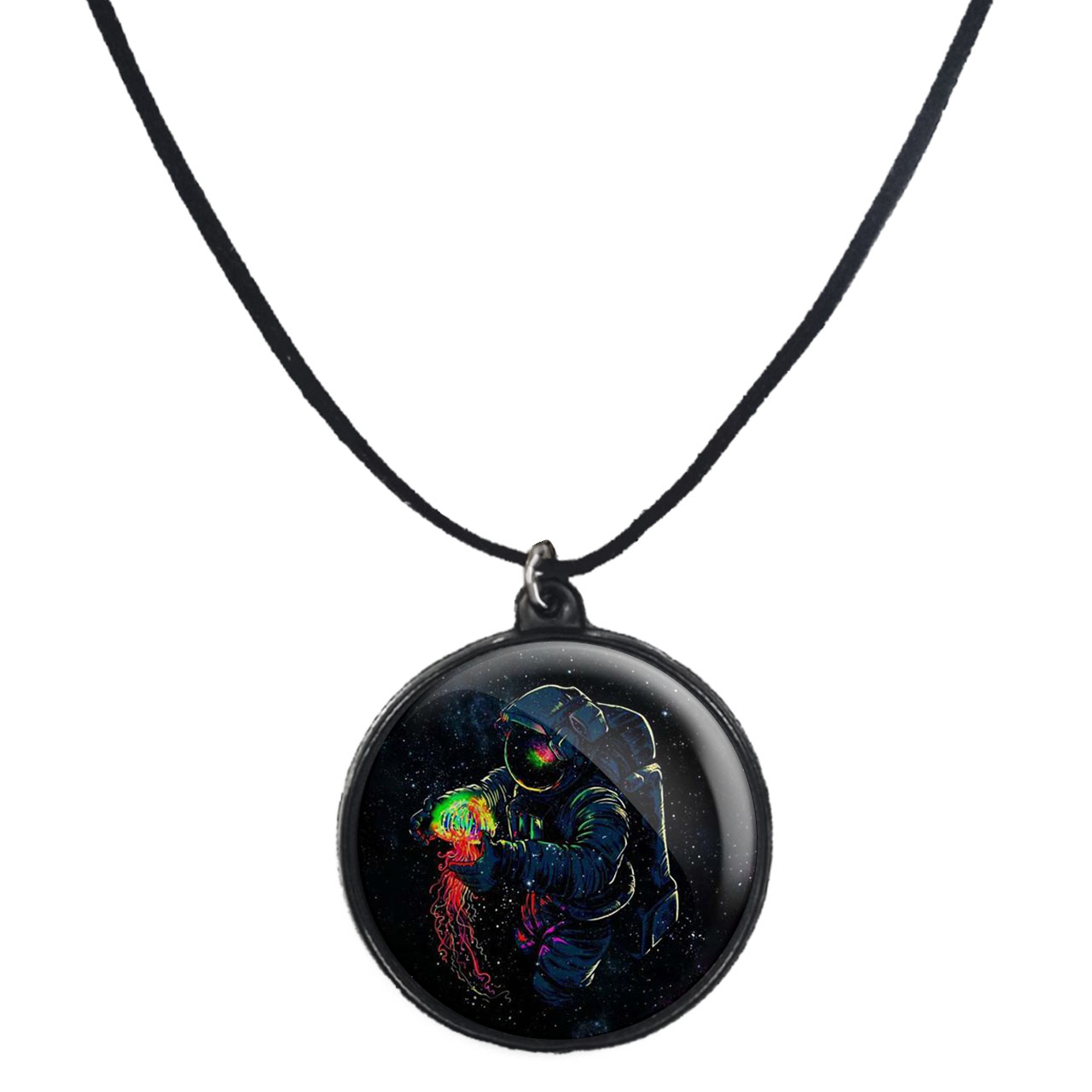 گردنبند پرمانه طرح فضانورد کد pmb.4218 مدل دو طرفه