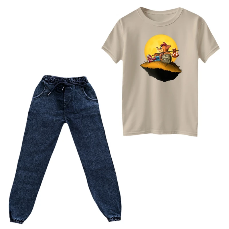 ست تی‌شرت و شلوار پسرانه مدل کراش کد 8