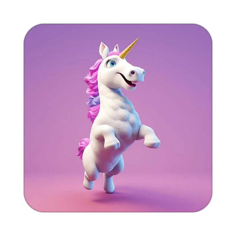 زیر لیوانی کاکتی طرح اسب تک شاخ و یونیکورن مدل mp29207