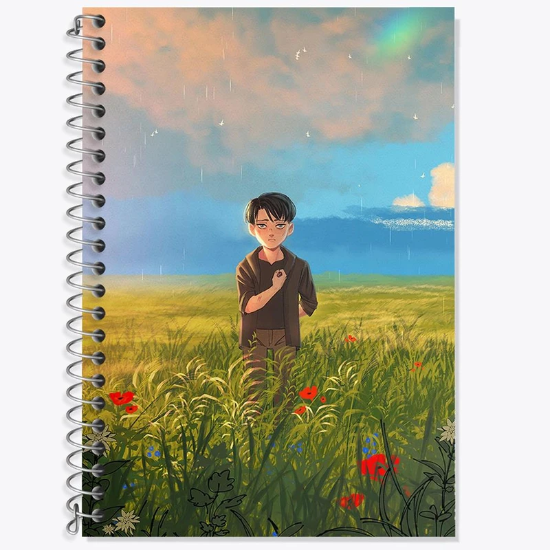 دفتر زبان 50 برگ خندالو مدل دو خط طرح لیوای انیمه اتک آن تایتان Attack on Titan کد 18588