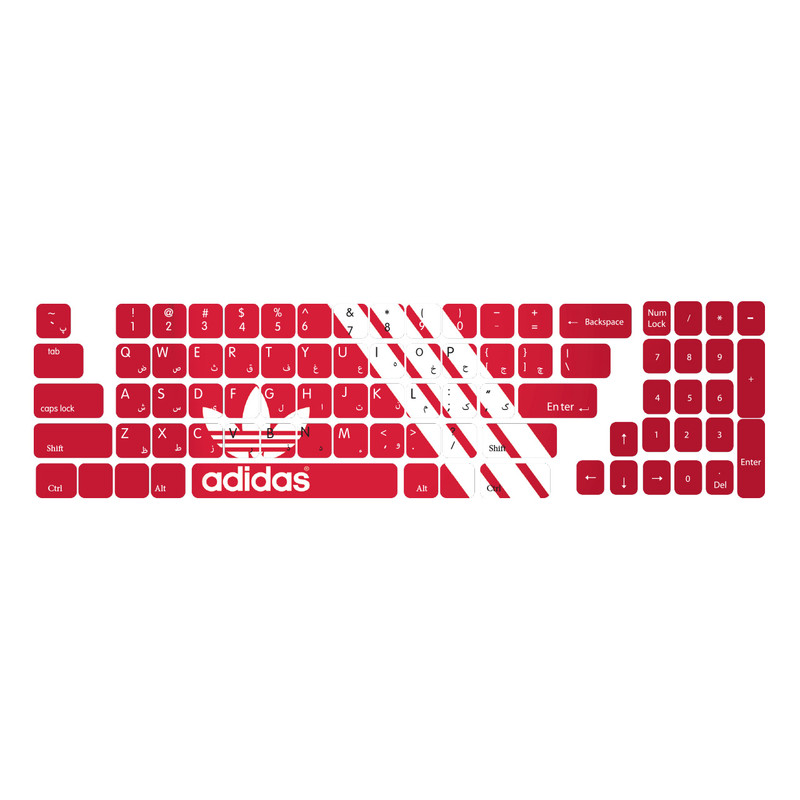 برچسب  حروف فارسی کیبورد طرح Adidas  کد ۱۰۲