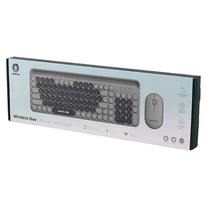کیبورد و ماوس بی سیم گرین لاین مدل GNWLDUKYBKGY