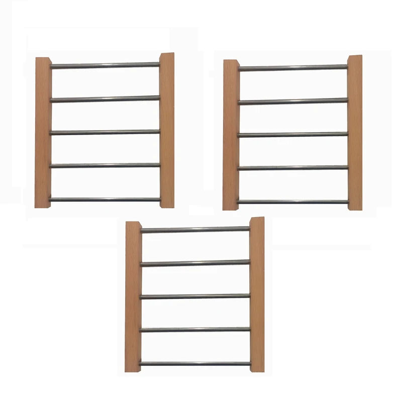  زیرقابلمه ای مدل چوب - استیل بسته 3 عددی