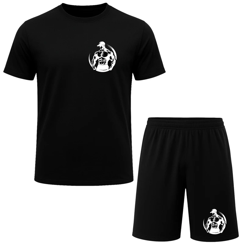 ست تی شرت آستین کوتاه  و شلوارک راحتی مردانه مدل A04 23