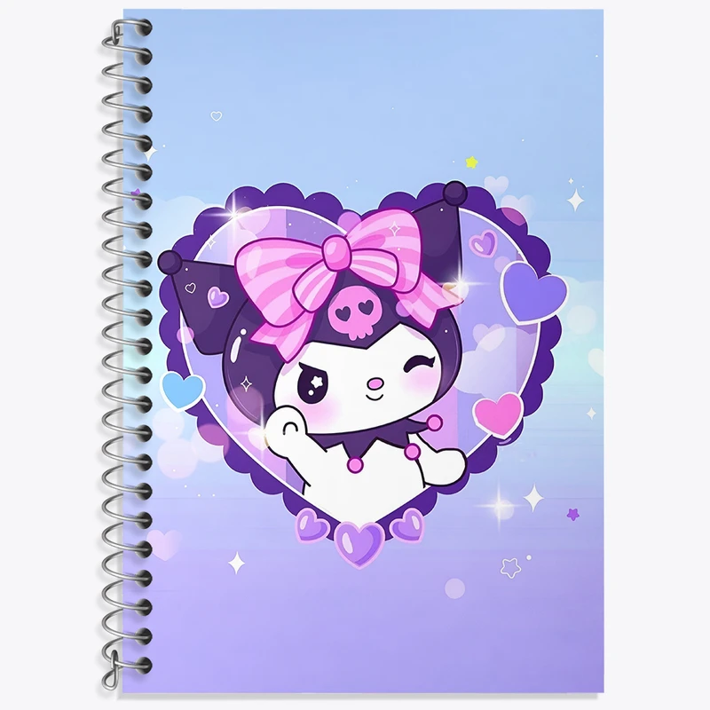 دفتر زبان 50 برگ خندالو مدل سه خط طرح کرومی (Kuromi) کد N4214