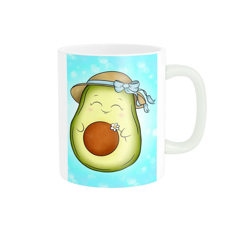 ماگ پادآفرین مدل فانتزی طرح آووکادو کیوت و بامزه آواکادو کد p9850