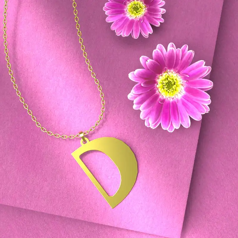 گردنبند طلا 18 عیار زنانه مدوپد مدل حرف D کد H3-1-1264