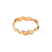 انگشتر طلا 18 عیار زنانه پرسته مدل زیگزاگی کد WR623 سایز 51