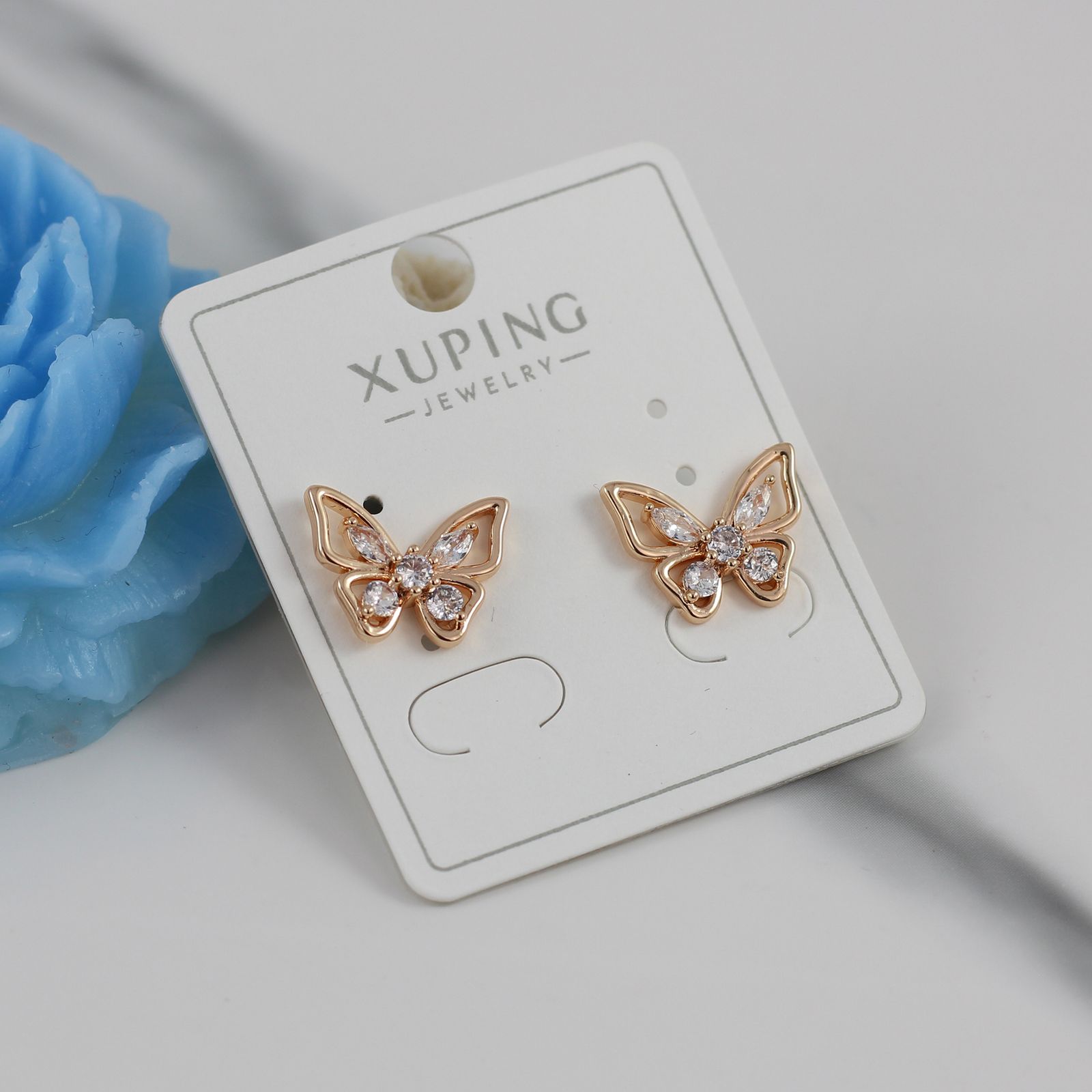 گوشواره زنانه ژوپینگ مدل پروانه کد aac868 -  - 4