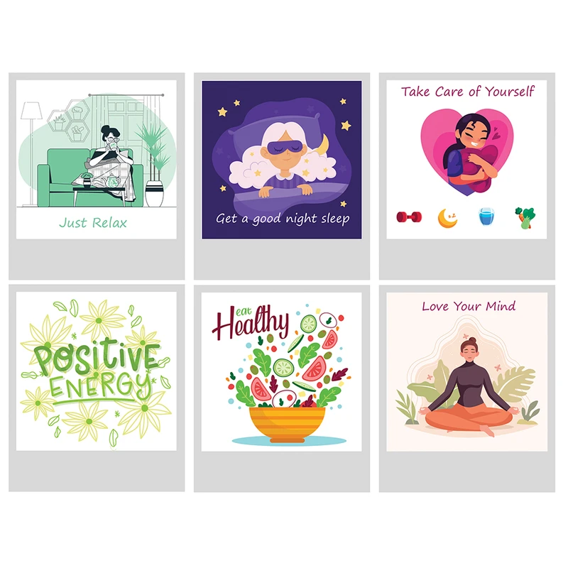 آویز تزیینی مراقب خودت باش مدل love yourself بسته 6 عددی