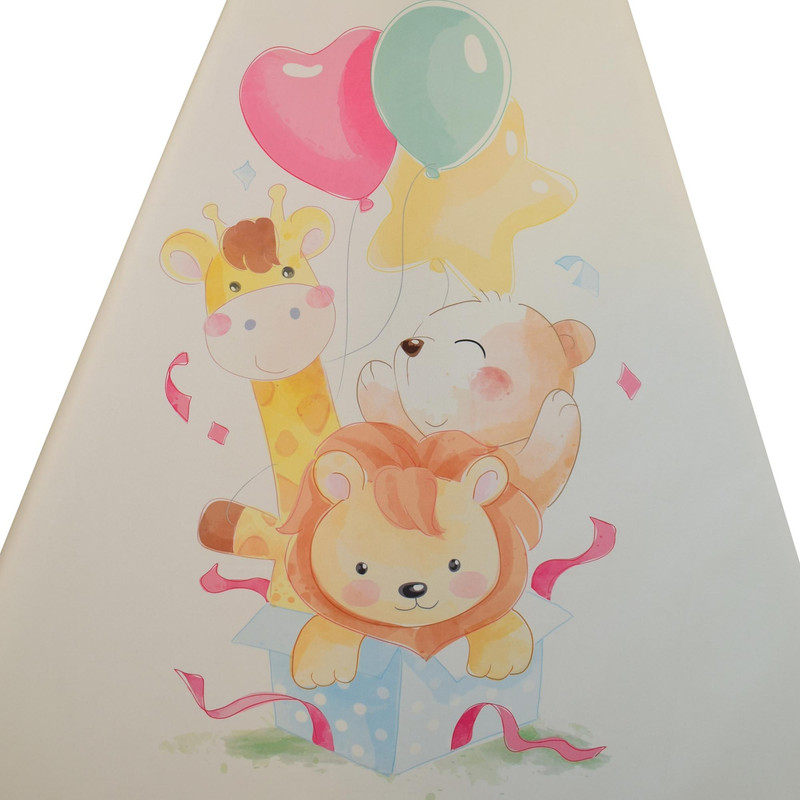 چادر بازی کودک مدل سرخپوستی طرح حیوانات کد PT506 به همراه کوسن