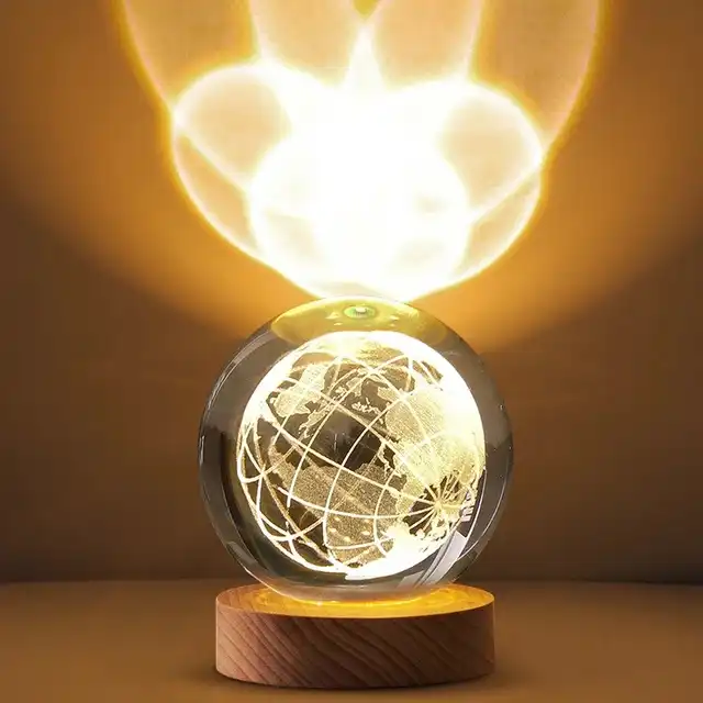 چراغ خواب طرح گوی کریستال مدل کره زمین کد JIMI110