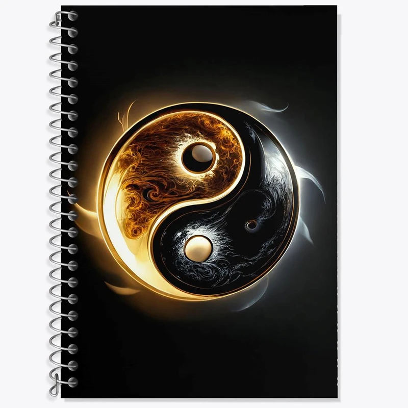 دفتر زبان 50 برگ خندالو مدل سه خط طرح یین و یانگ کد 30520