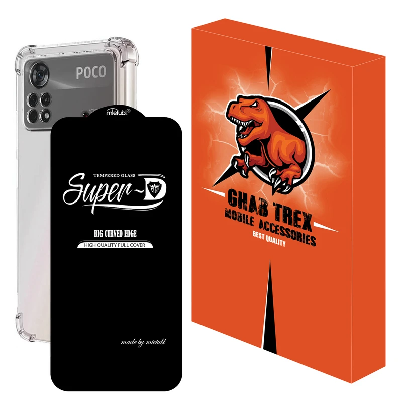   کاور قاب تی رکس مدل 2SDJ مناسب برای گوشی موبایل شیائومی Poco M4 Pro 4G به همراه محافظ صفحه نمایش