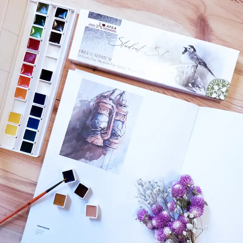 آبرنگ 24 رنگ افرا مدل Student