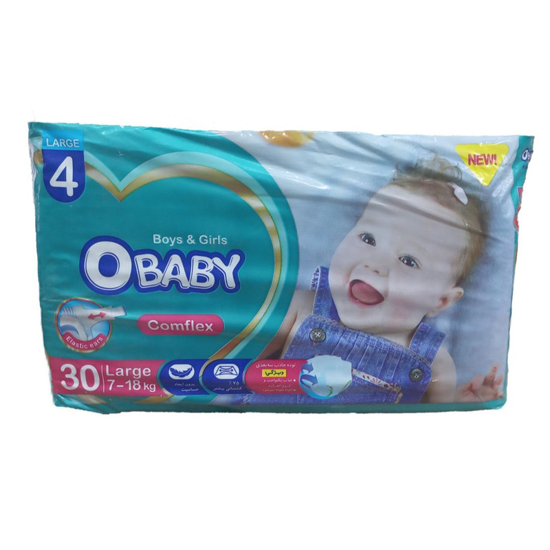 پوشک او بیبی مدل comflex سایز 4 بسته 30عددی