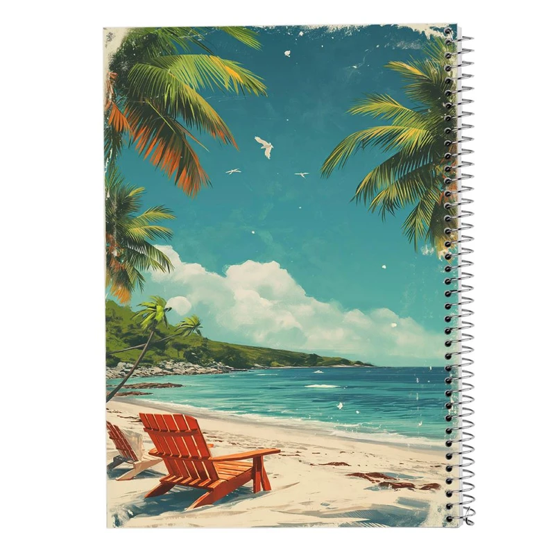 دفتر شطرنجی 50 برگ مدوپد طرح درخت نخل کد DF15221