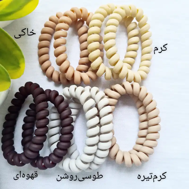 کش مو زنانه مدل سیم تلفنی مات شمعی کد brg 1001 بسته 2 عددی