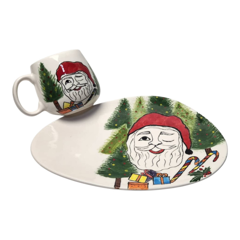 ست ماگ و بشقاب سرامیکی مدل کریسمس کد 0390405