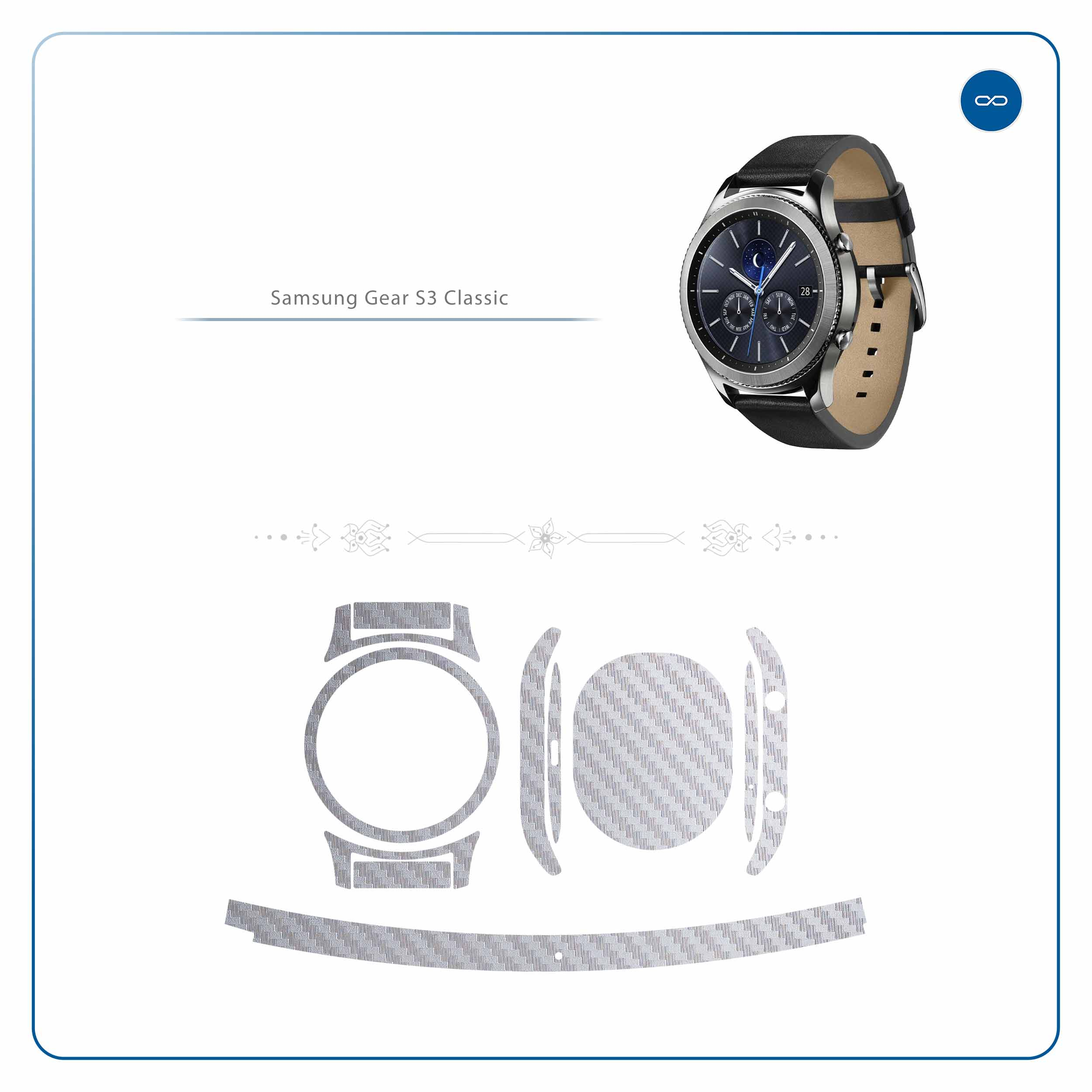 برچسب ماهوت طرح Steel-Fiber مناسب برای ساعت هوشمند سامسونگ Galaxy Gear S3 Classic